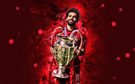 Download wallpapers Mohamed Salah with cup, 4k, UEFA Champions League ...