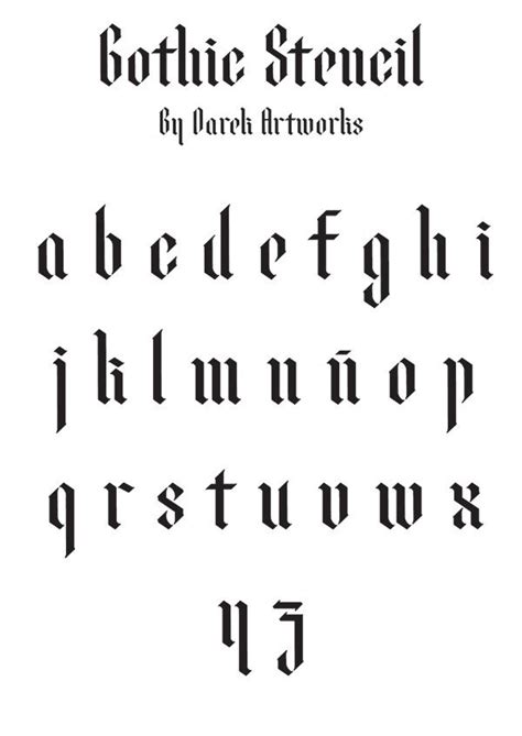 Gothic Stencil Font | Tattoo lettering fonts, Stencil font, Lettering fonts