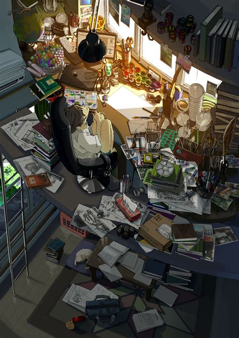 Amazing messy room | Animation art, Anime art, Anime scenery