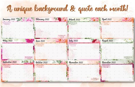 Personalized 2023-2024 Floral Calendar Floral Calendar Pad - Etsy