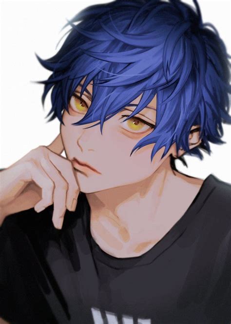 ␀さん (@9ibem) / Twitter | Anime blue hair, Anime boy hair, Blue hair ...