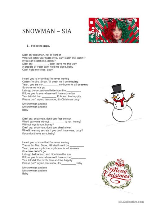 Sia Snowman Worksheet Live Worksheets, 46% OFF