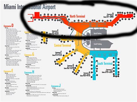 North Terminal map Mia - Terminal Miami international Airport | Gate D