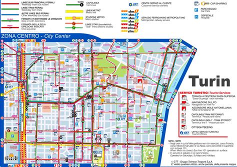 Turin Transport Map - Ontheworldmap.com