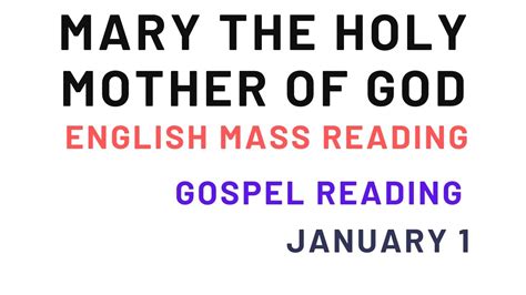 Sunday Missal: January 1: Gospel reading :Mary the Holy Mother of God ...