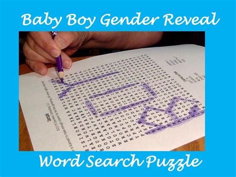 Printable Baby Boy Gender Reveal Word Search Puzzle With Answer Key ...