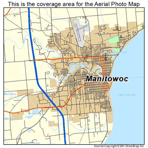 Aerial Photography Map of Manitowoc, WI Wisconsin