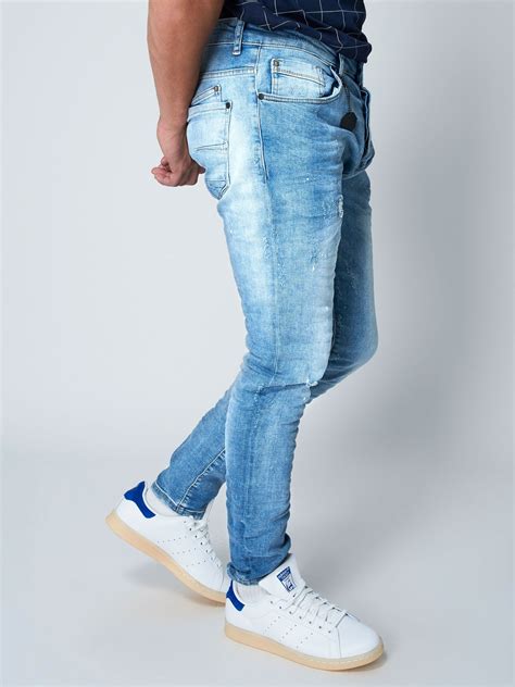 Men's Washed Slim Fit Jeans in Light Blue Project X Paris