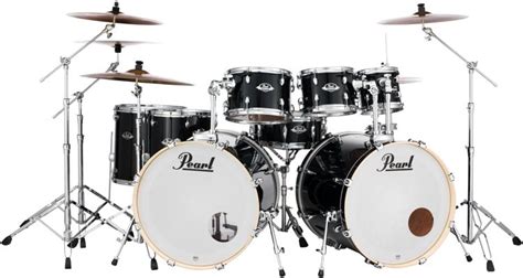 Pearl Export Double Bass 8-Piece Drum Set Jet Black ...