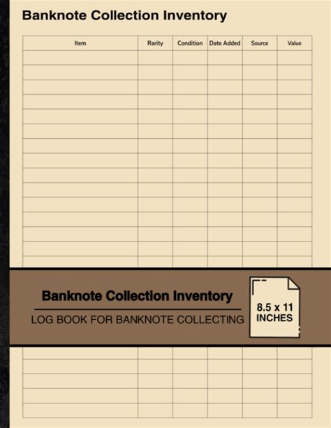 Banknote Collection Inventory: Log Book For Banknote Collecting | For ...