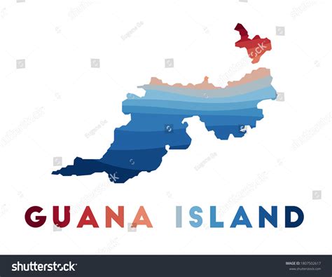 Guana Island map. Map of the island with - Royalty Free Stock Vector ...