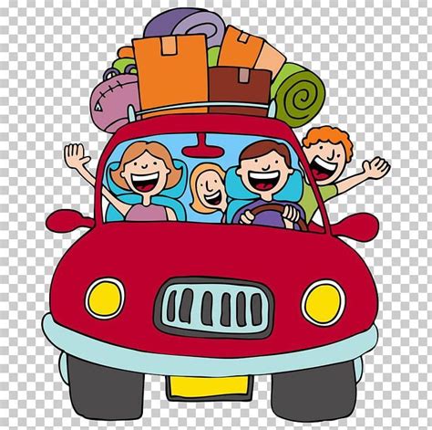 Vacation Road Trip Cartoon PNG - art, car, download, driving, family ...