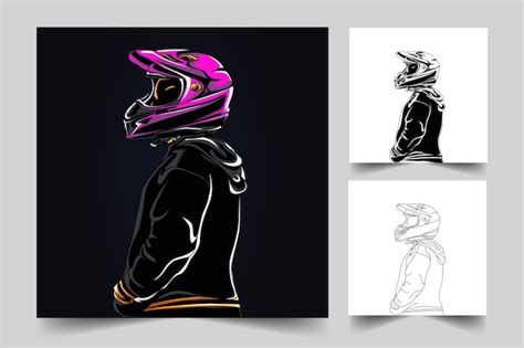 Premium Vector | Rider mascot logo