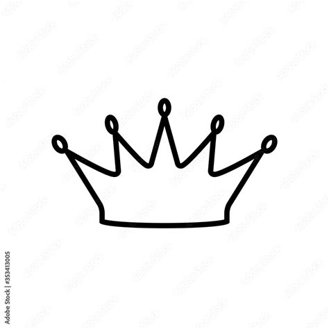 Vecteur Stock 5 point crown outline icon. Clipart image isolated on ...