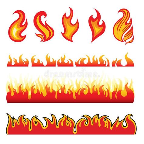 Set of hot fire design elements. (from my big Fire collection # ...