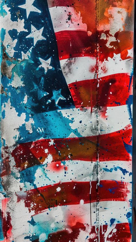 American flag graffiti, patriotic street art, abstract USA flag, urban ...