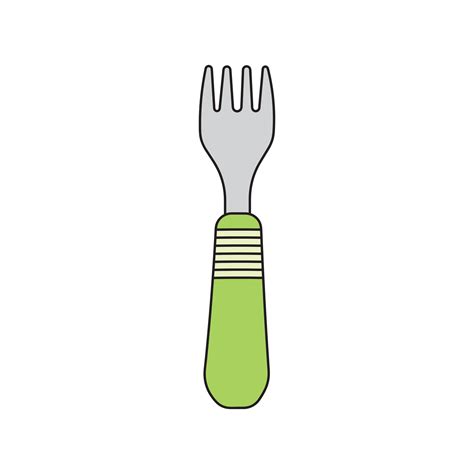 Kids drawing Cartoon Vector illustration toddler fork Isolated in ...