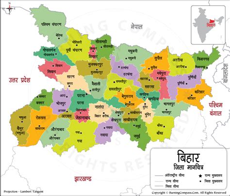 बिहार का नक्शा, Bihar Map in Hindi