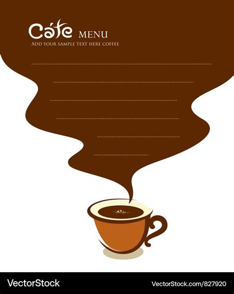 Coffee cup cafe menu design Royalty Free Vector Image