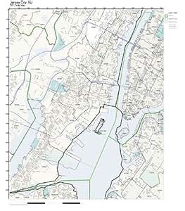 Amazon.com: ZIP Code Wall Map of Jersey City, NJ ZIP Code Map Laminated ...