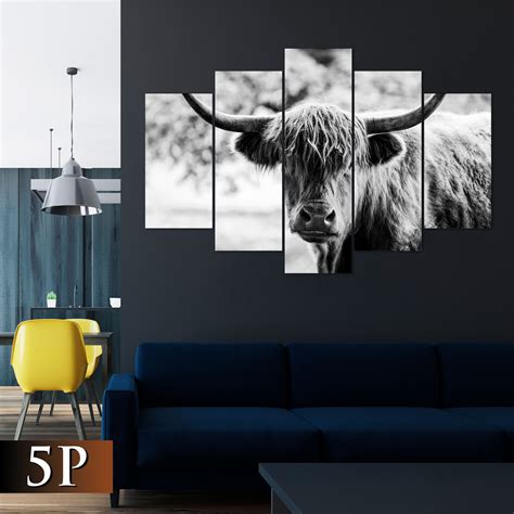 Bison Wall Art Monochrome Bison Print Ox Wall Decor Buffalo | Etsy