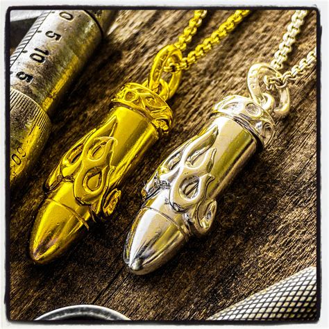 Bullet Pendant Bullet Necklace Gold Bullet Pendant Silver Bullet ...