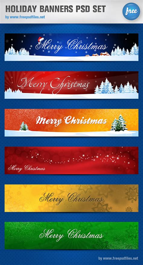 Holiday Banners PSD Set - Free PSD Files