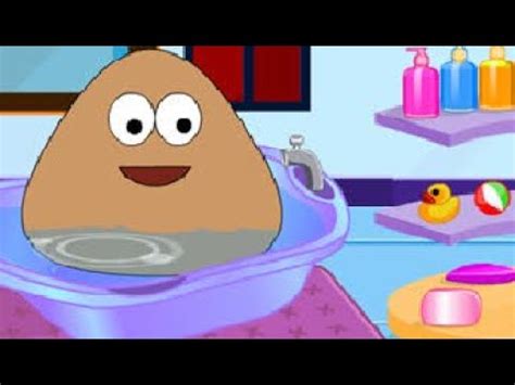 Baby Pou is bathing - YouTube