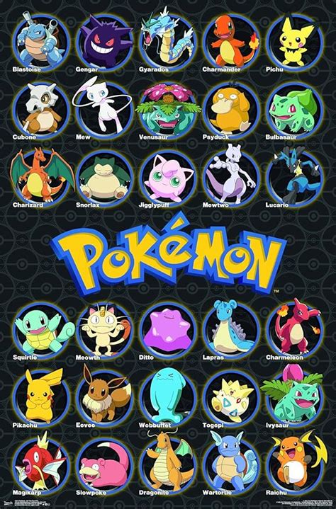 Trends International Wall Poster Pokémon-All Time Favorites, 22.375" x ...