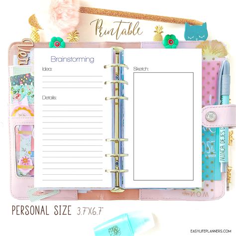 Personal Planner Inserts Brainstorming 3.7 x 6.7 Filofax | Etsy in 2021 ...