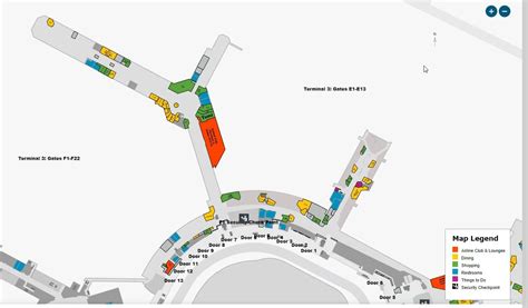 Terminal 3 map at the San Francisco International Airport SFO