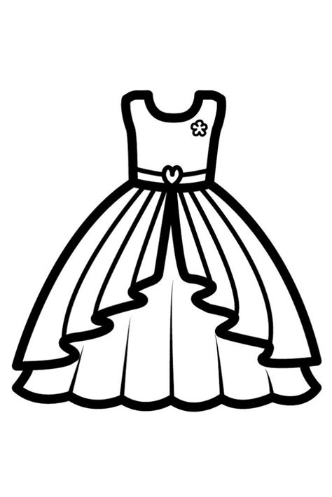 👗👗 Barbie Dress Coloring Pages for Kids - Barbie Dress Drawing Book ...