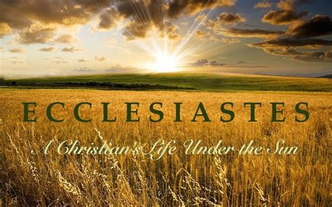 Ecclesiastes Sermon Series: A Christian’s Life Under the Sun – Big ...