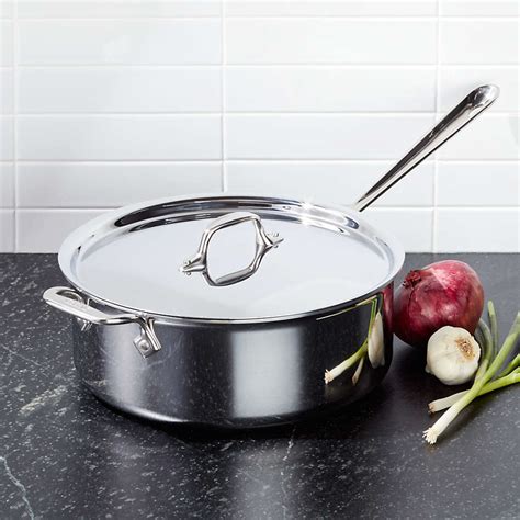 All Clad d3 Stainless Steel 6-Qt. Deep Sauté Pan with Lid + Reviews ...