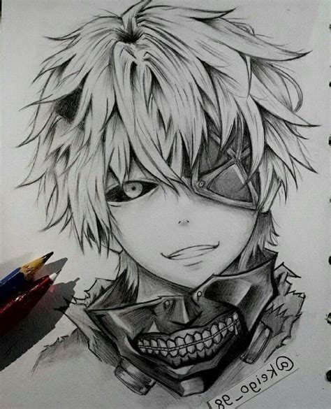 a pencil drawing of an anime character