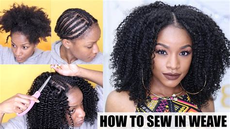 How To: Natural Hair Sew-in Weave Start to Finish - YouTube