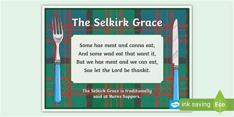 The Selkirk Grace A4 Display Poster (teacher made) - Twinkl