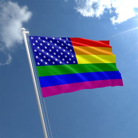 PrideOutlet > Flags > Rainbow American Flag - 3' x 5' Polyester Flag w ...