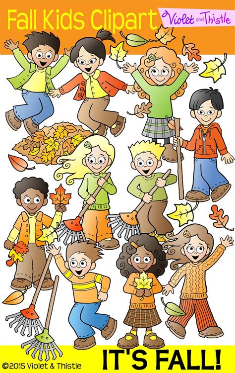 Time for Fall Fun with these fall clipart kids doing all the fun fall ...