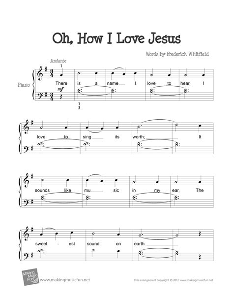 Hymn-Oh, How I Love Jesus Sheet Music pdf, - Free Score Download ★