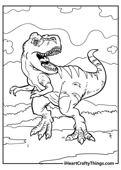 T Rex Colouring In Pages - Free Printable Templates