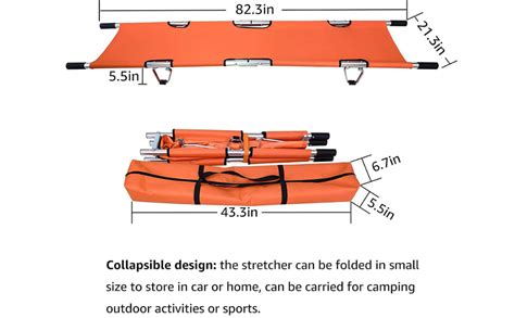 SHASALES® Foldable Soft Stretcher with Double fold Portable Stretcher ...