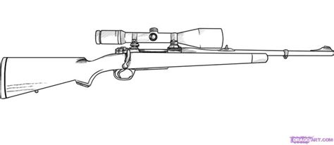 Good drawing of a hunting rifle Pencil Drawings For Beginners, Art ...