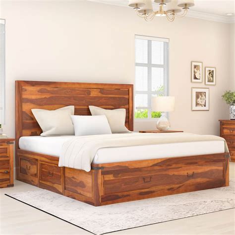 Zara Modern Solid Wood Platform Bed With Storage - Storage Artistic ...