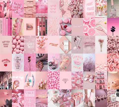 Light Pink Baby Pink Aesthetic Wall Collage Kit Digital Copy - Etsy