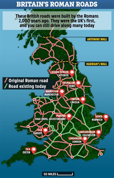 Roman Britain map reveals the ancient roads built 2,000 years ago that ...