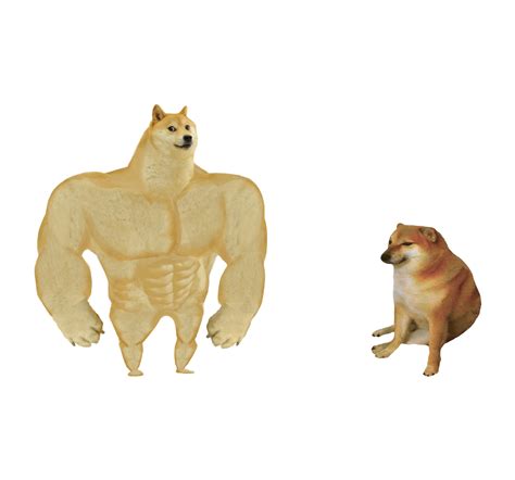 Swole Doge Vs. Cheems Transparent Template