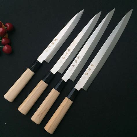 4pcs Japanese Sushi Knife Cooking Sashimi Knife With Maple Wooden ...