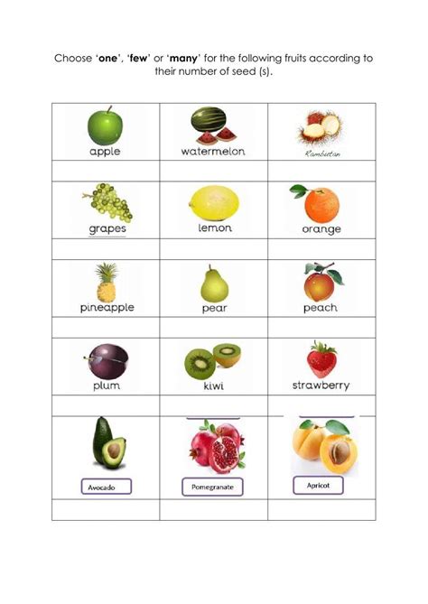 Fruits Seeds 450246 | noorfadhilah | LiveWorksheets