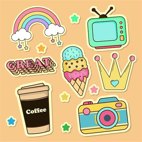 Premium Vector | Cute stickers design